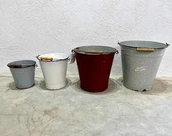 Various enamel buckets