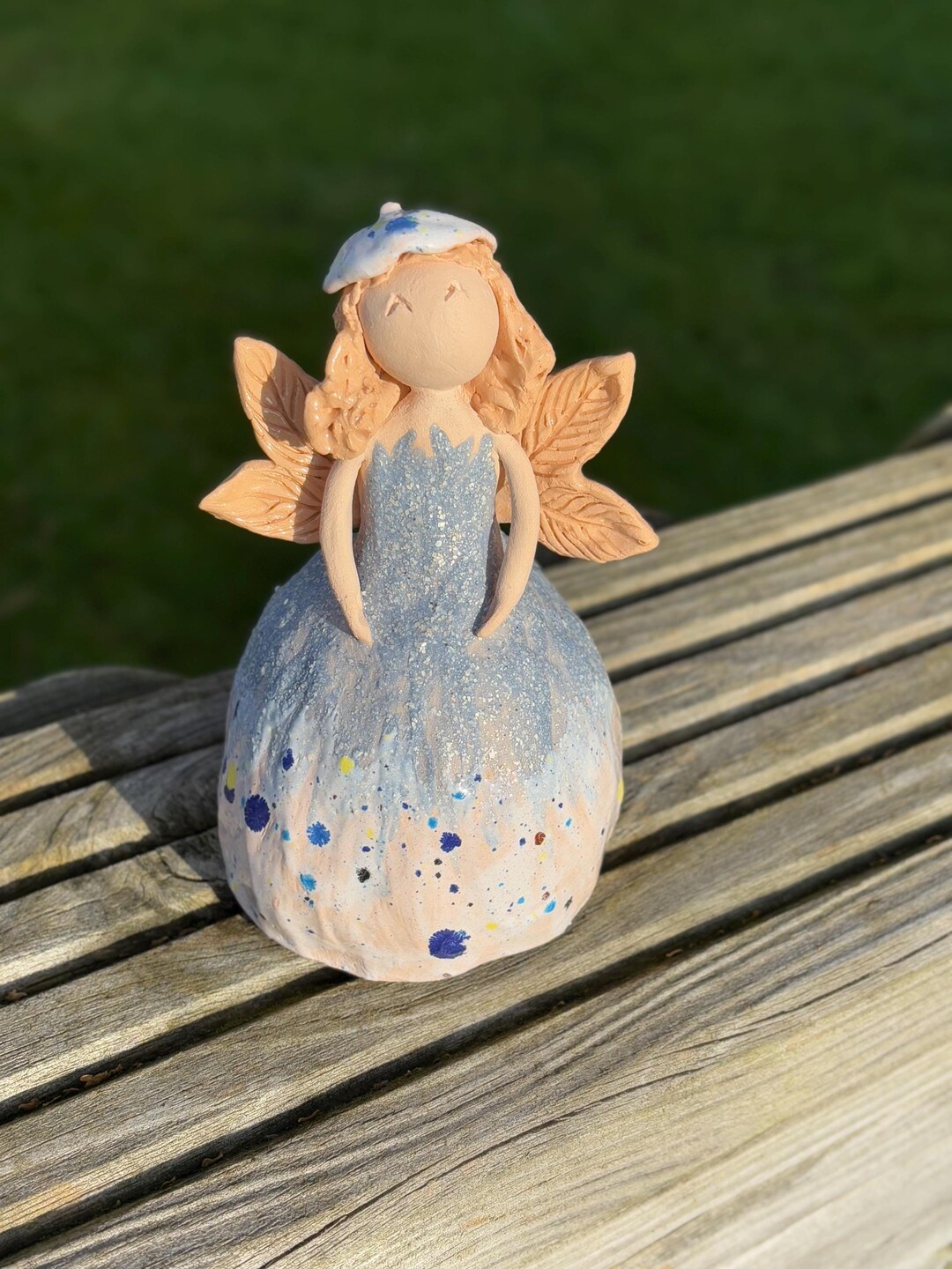 Ceramic Guardian Angel, Sweet Angel, Ceramic Figurine, Hand Painted ...