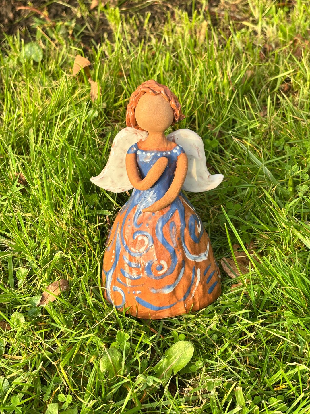 Angel of Peace, Ceramic Guardian Angel, Hand Painted, Art Object ...