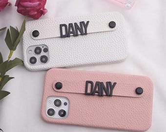 Custom 3D Name/Initials Case & Strap - iPhone 15/14/13/12/11/Pro/Pro Max/Mini/Plus - iPhone X/XR/XS/XS/Se/8/7, Personalized Shockproof Cover