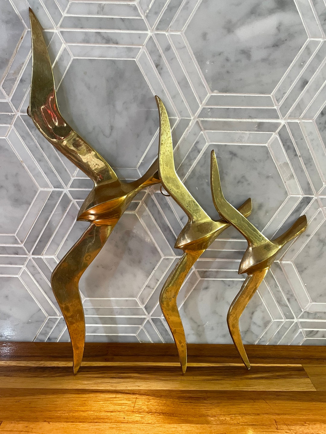 Ciieeo Décoration Murale Nautique 3 Pièces Œuvre D'Art De Mouette