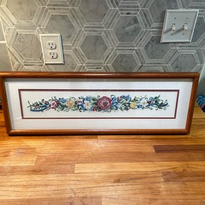 Vintage Floral Crewel Needlework