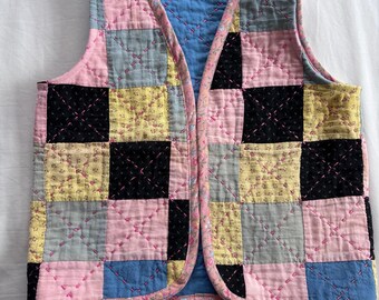 Handmade Upcycled Quilt vests for Child size 5 to 7 years