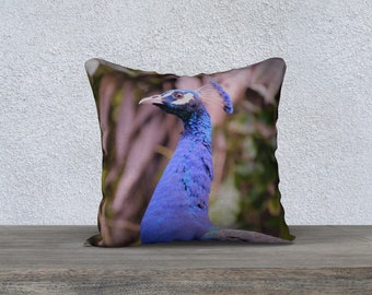 HeatherMonroeLang photography "Proud Peacock Hilo" 18x18  Pillowcase