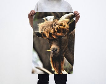 Wild Bangs Goat Hawaii Tea Towel