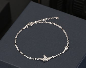 Minimalist Butterfly Sterling Silver Adjustable Bracelet, Butterfly Silver Bracelet, Butterfly Jewelry, Bracelet Gift Ideas