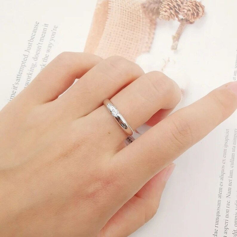 18K Wedding Engagement Band Forever Diamond Ring men women
