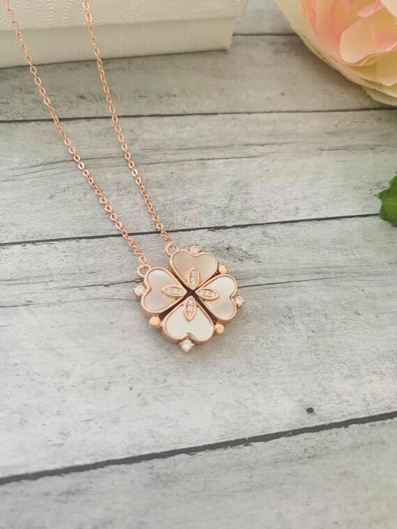 Rose gold sale charm necklace