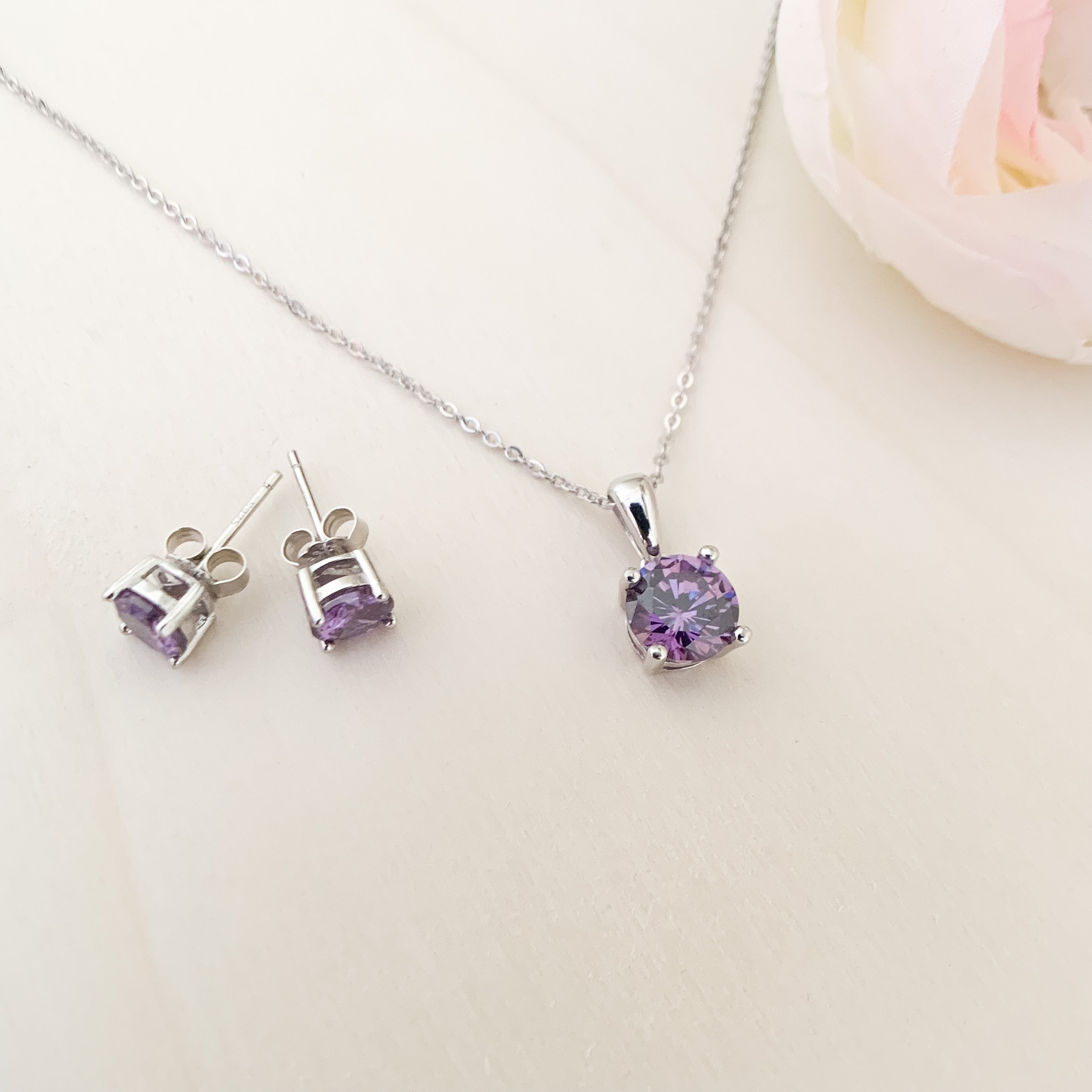 February Birthstone Necklace and 