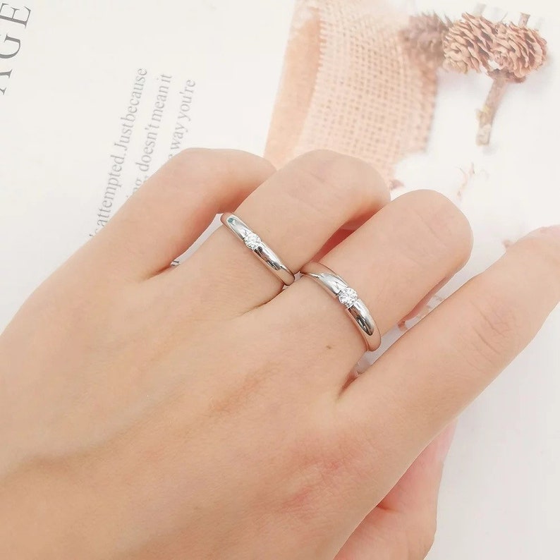 18K Wedding Engagement Band Forever Diamond Ring men women