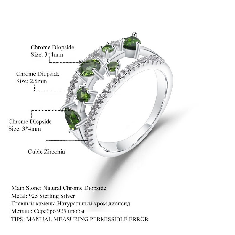 Natural Gemstone Cubic Zirconia Unique Multi Stone Design Ring