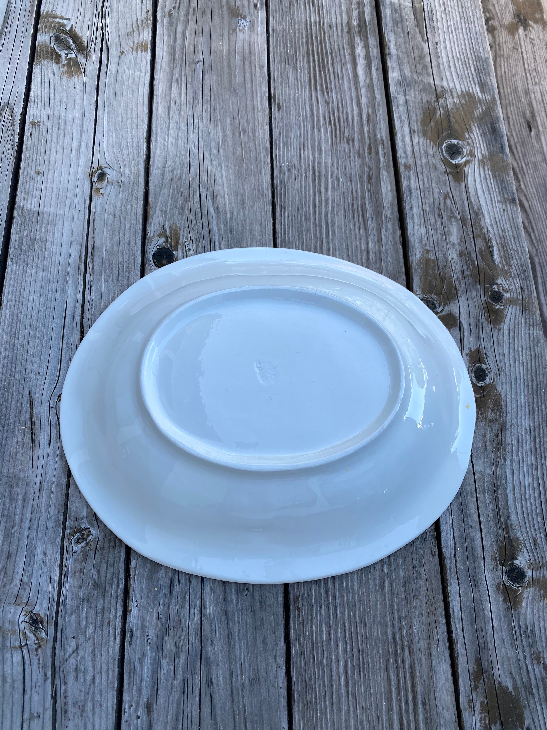 White Embossed Serving Bowl Etsy UK