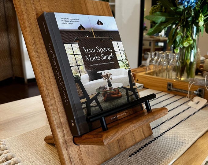 Handcrafted Wooden Cookbook Holder: Adjustable Recipe Stand & Tablet Holder