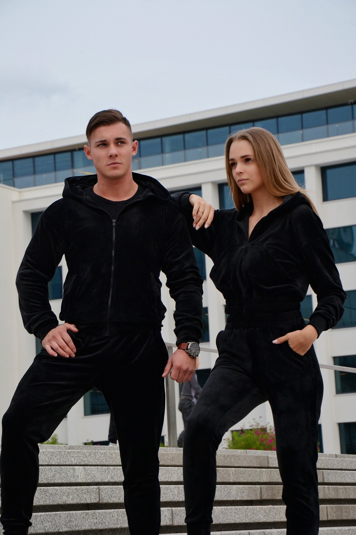 matching couple jogger set