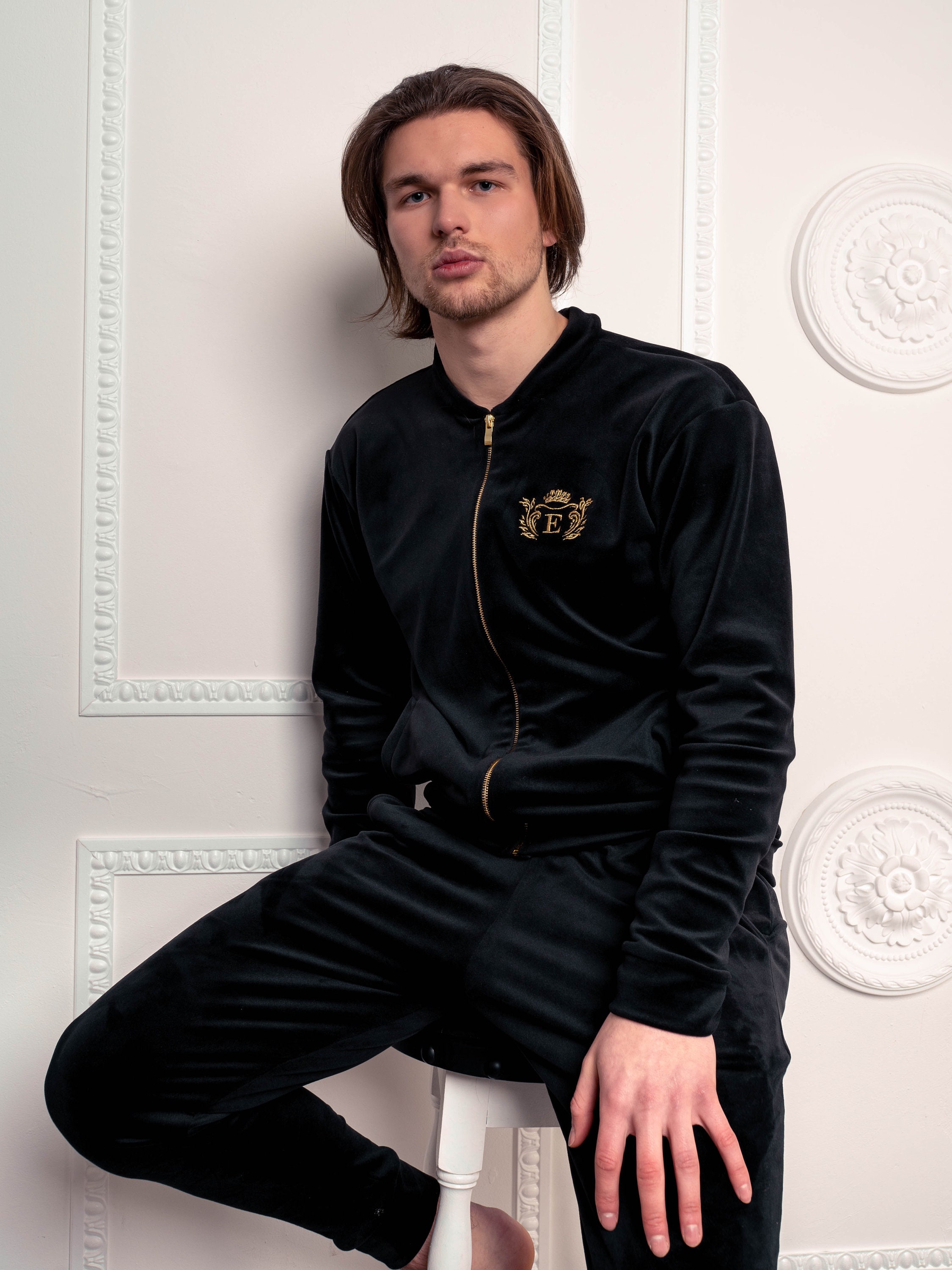 matching velvet tracksuit