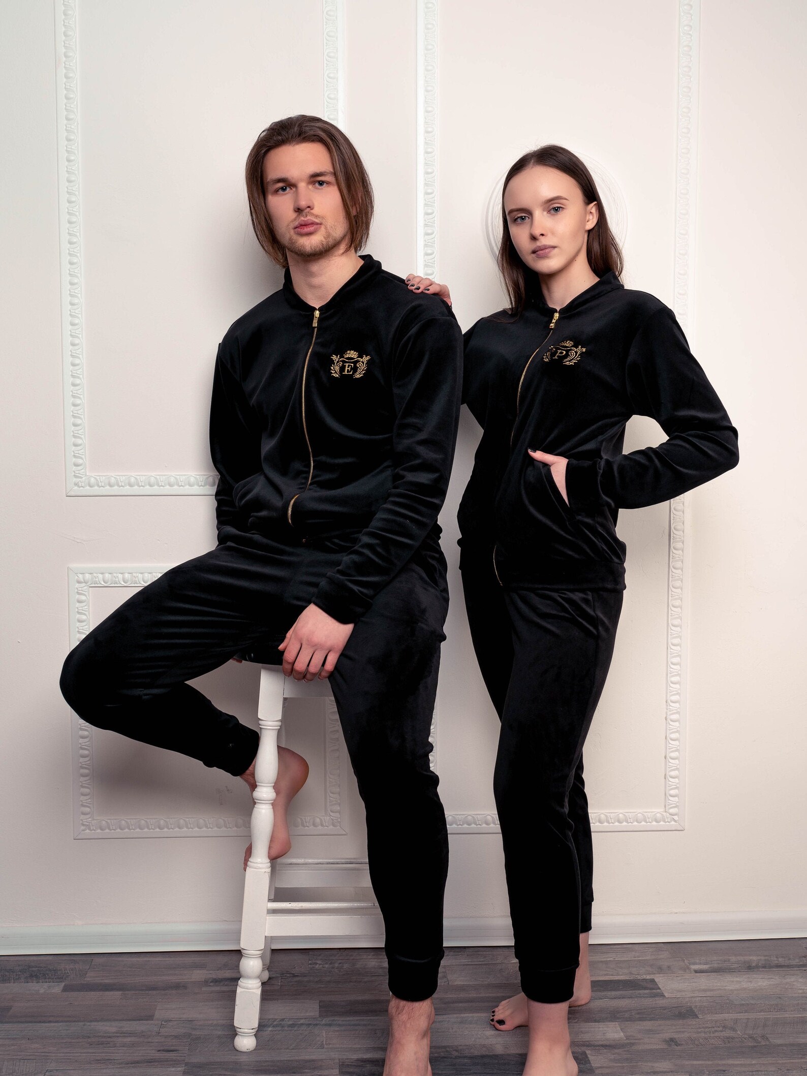 matching velvet tracksuit