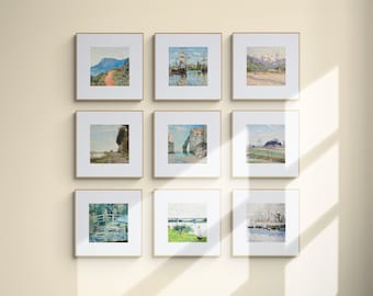 Monet muurkunst set van 3 prenten – impressionistische galerij muur digitale download, Claude Monet waterlelies poster, vintage kunstdecor