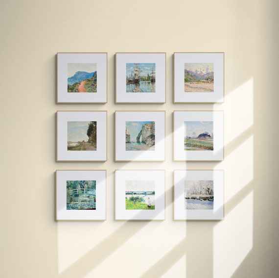 Monet Wall Art Set of 3 Prints – Impressionist Gallery Wall Digital Download, Claude Monet Water Lilies Poster, Vintage Art Decor