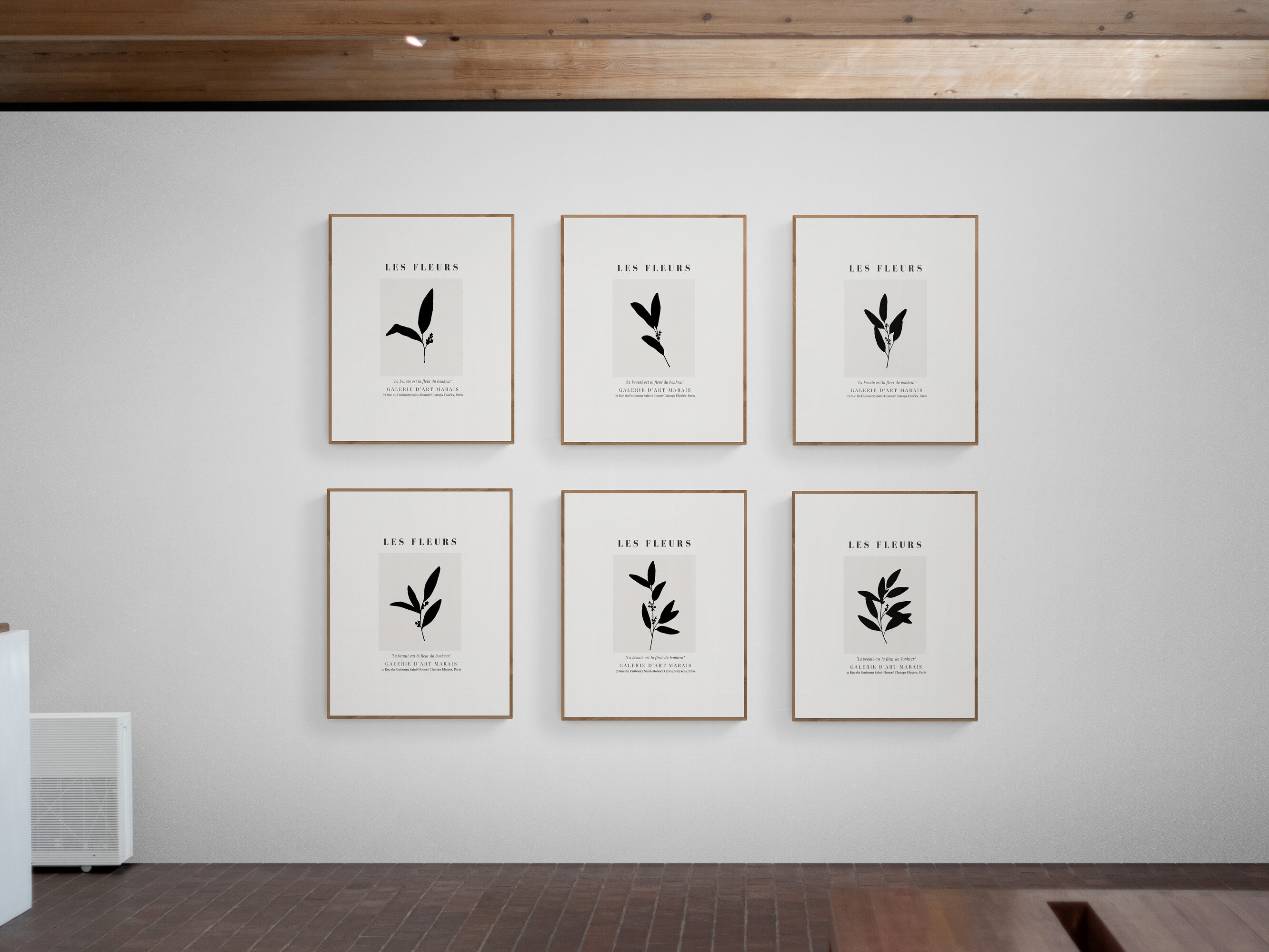 Minimalist Set of 6 Botanical Print Set, Modern Minimal Botanical Line ...