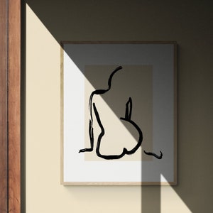 Nude Line Drawing Female Line Art Fine Art Nude Print Naked Woman Wall