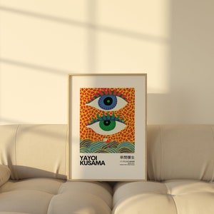Yayoi Kusama Print Art Exhibition Poster Abstract Art Printable Wall Decor Aesthetic Japanese Wall Art Colorful Printable Digital Art