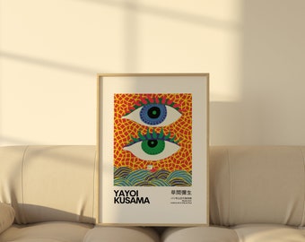 Yayoi Kusama Print Art Exhibition Poster Abstract Art Printable Wall Decor Aesthetic Japanese Wall Art Colorful Printable Digital Art