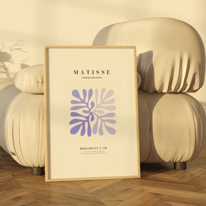 Matisse Floral Print Matisse Print Blue Danish Pastel Decor Matisse Aesthetic Leaf Papiers Decoupes Matisse Cut Outs Henri Matisse Wall Art