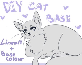 Cat Drawing Base / We drew a teardrop in step one to make the main body