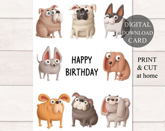 Printable Dog Card | Etsy