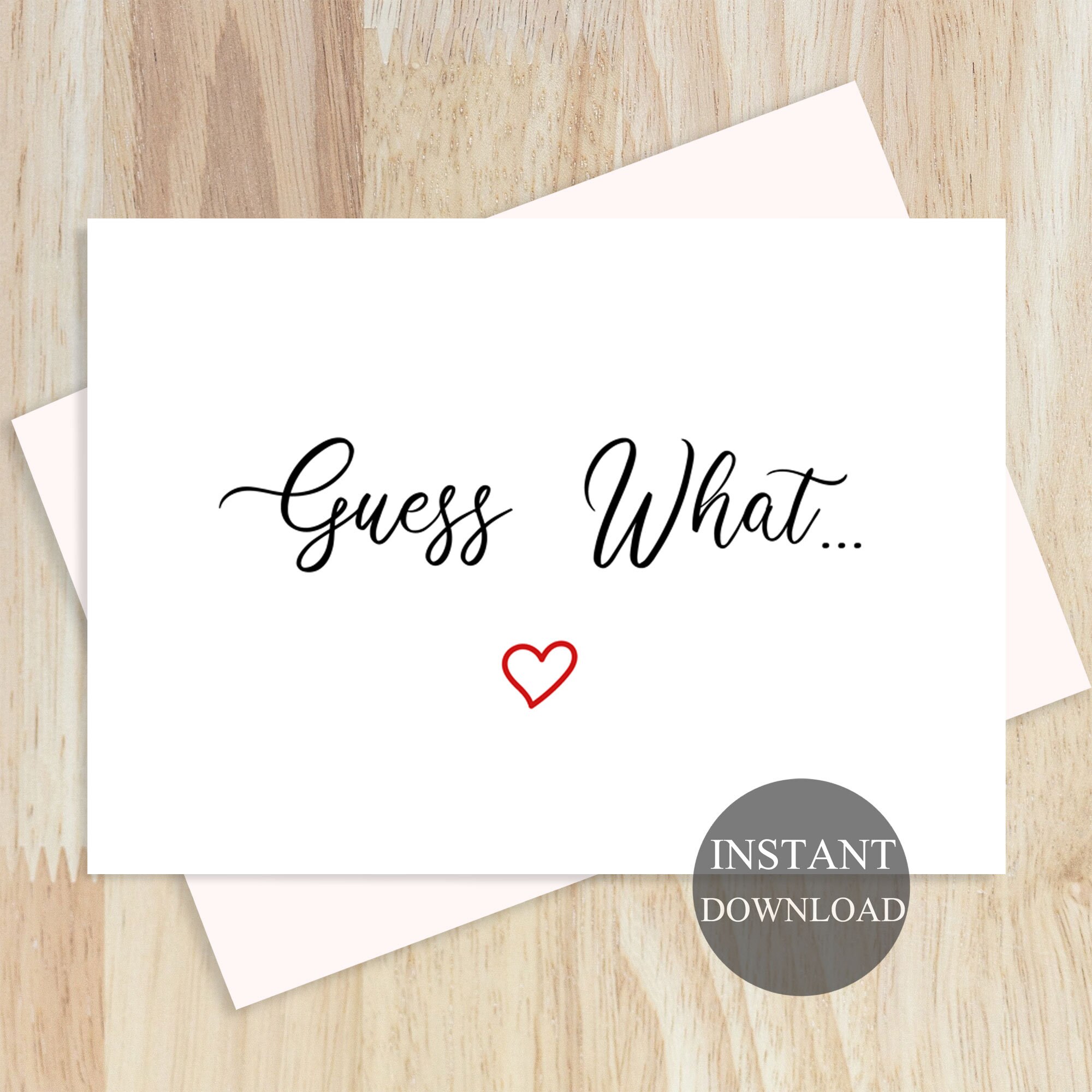 Guess What Pregnancy Announcement Card Digital Pregnancy Etsy