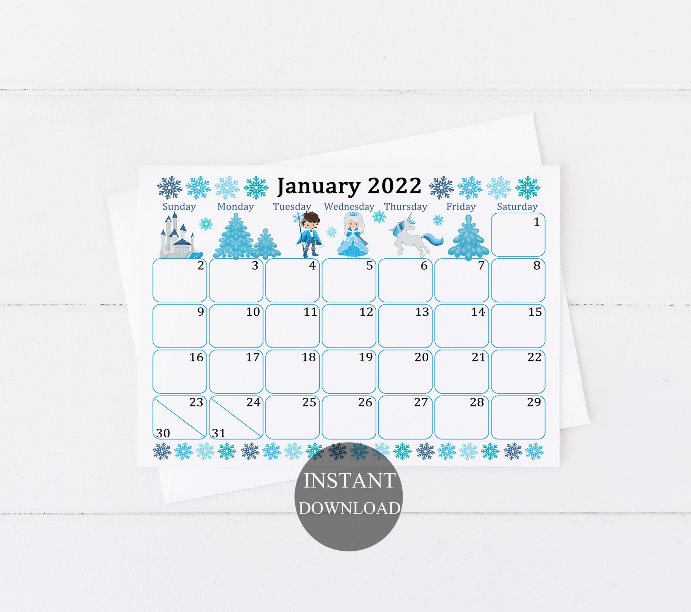 january 2022 calendar digital download monthly calendar for etsy