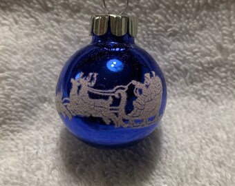 Shiny Brite By RADKO Glass Stencil Feather Tree Christmas Ornament 1.5”