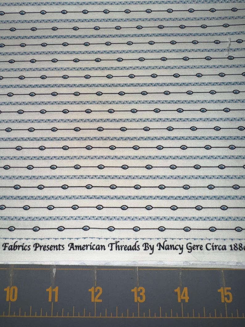 1/2 Yd “american Threads” 1800’s Reproduction Print Cotton Fabric by ...