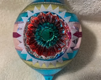 Shiny Brite By Radko Indent Reflector Christmas Tree Ornament 4”