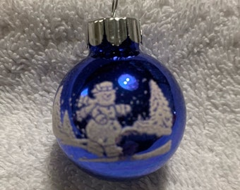 Shiny Brite By RADKO Glass Stencil Feather Tree Christmas Ornament 1.5”