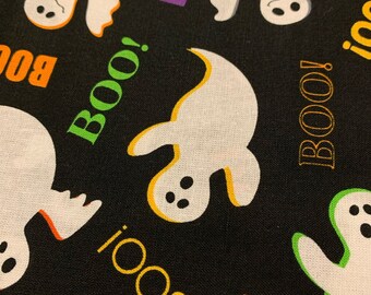 Fat Quarter Halloween Ghost Print Cotton Fabric