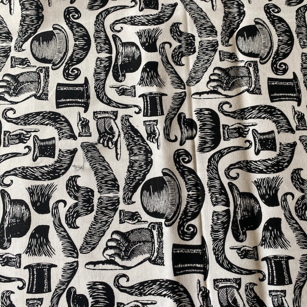 FAT Quarter Allover « Moustaches » Imprimé par Springs Creative Cotton Fabric C9