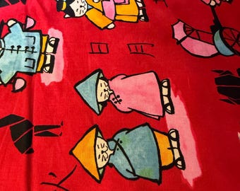 17” 1999 “Meow Meow Chow Mein” Asian Cat Print by Alexander Henry Cotton Fabric