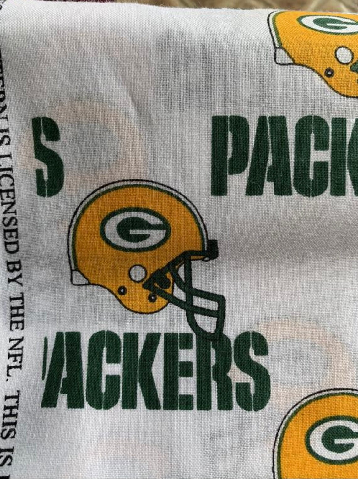 NFL Green Bay Packers Cotton Fabric by the Yard Etsy