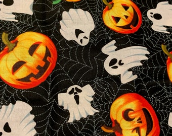 Fat Quarter Halloween Kürbis & Geist Druck Baumwollstoff von David Textiles 396