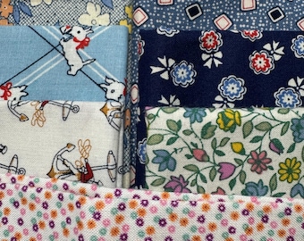 Tela de algodón con estampado de reproducción de los años 30, tamaño pequeño, Fat Quarter