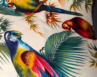1/2 Yd Vintage 2002 “Paradise Found” Parrot Print by Alexander Henry Cotton Fabric
