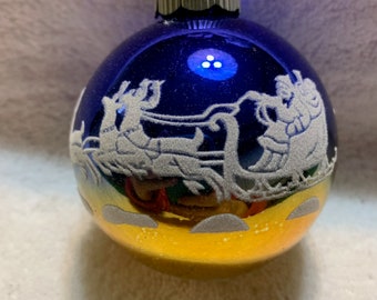 Shiny Brite By RADKO Glass Stencil Large Christmas Ornament 3.5”