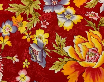 1/2 Yd “Siena” Floral Print Cotton Fabric by P&B Textiles 1607