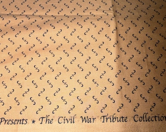 Tela de algodón estampada de reproducción de la década de 1800, de 1/2 yarda, de la colección "Civil War Tribute", diseñada por Judie Rothermel para Marcus Brothers.