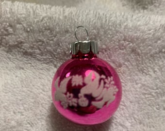 Shiny Brite By RADKO Glass Stencil Doves Feather Tree Christmas Ornament 1.5”