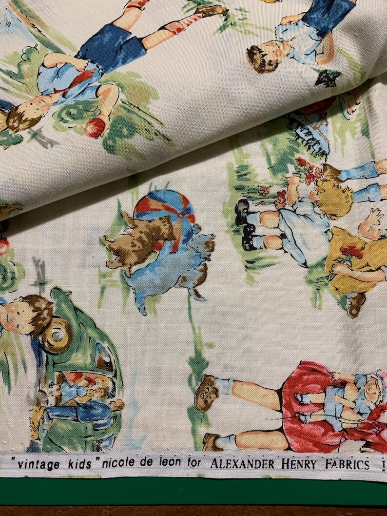 1/2 Yd vintage vintage Kids Retro Kids par Alexander Henry Cotton Fabric 2766 image 8