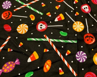 Fat Quarter Halloween Candy Print Cotton Fabric by David Textiles 397