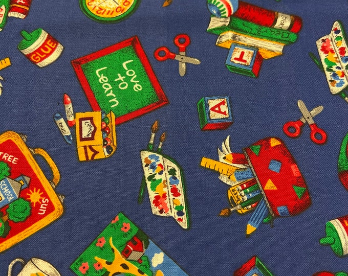 20 All Over Classroom School Theme Print by Vip Cranston Cotton Fabric 20 All Over Classroom School Theme Print by Vip Cranston Cotton Fabric