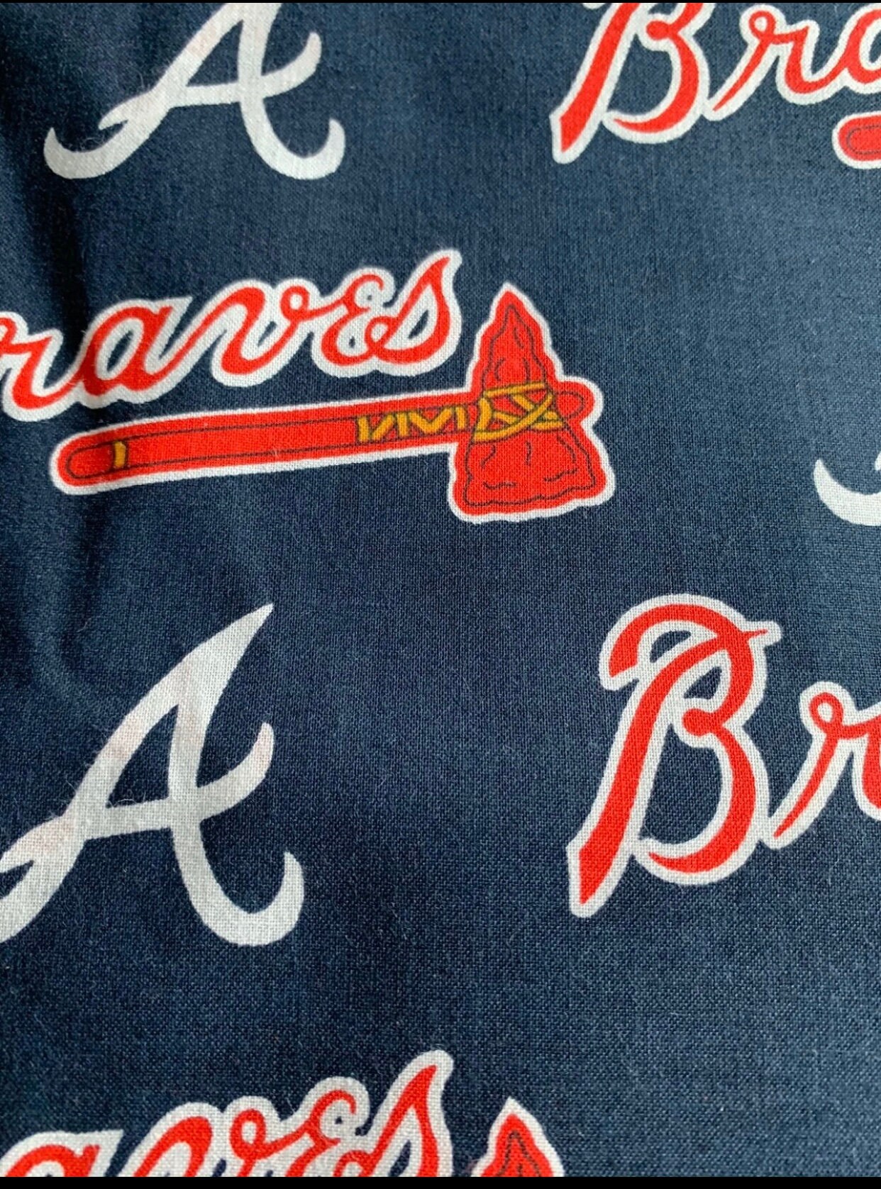 MLB Atlanta Braves Fabric Swatch 14x9 Etsy New Zealand